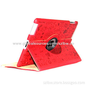 360 Degrees Rotate Leather Case with Cute Design, Various Colors Available